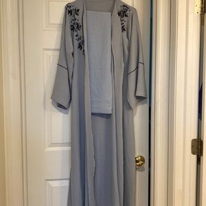 Embellished Embroidered Fancy Open Front Abaya